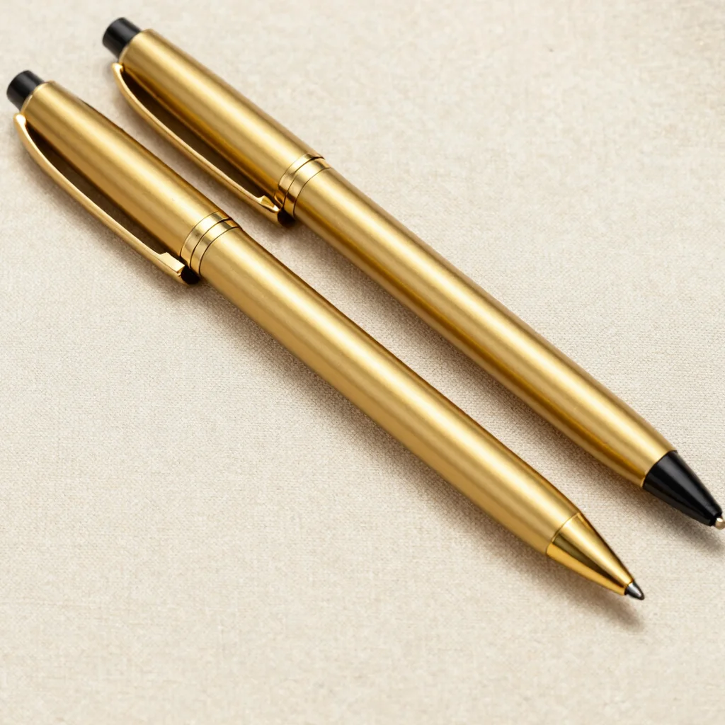 Matte Brass Rollerball Pen Set